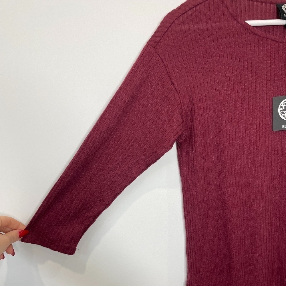 Bobeau Maroon Ribbed Tunic - Picture 5 of 6